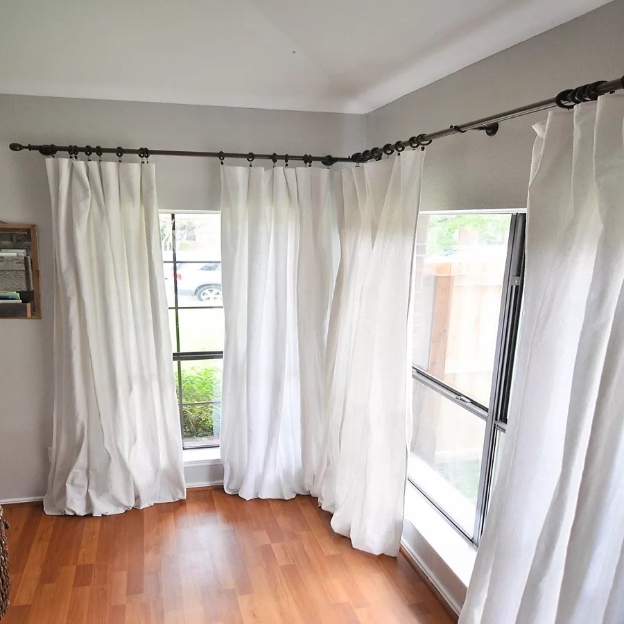 Bleached Drop Cloth Curtains White color